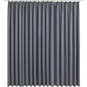 vidaXL Gordijn verduisterend met haken 290x245 cm grijs
