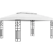 vidaXL Prieel met dubbel dak 3x4 m wit