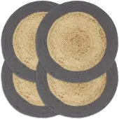 vidaXL Placemats 4 st 38 cm jute en katoen natuurlijk en antraciet