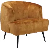 Livin24 Velvet fauteuil Billy okergeel