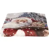 Clayre & Eef Plaid 130x170 cm Rood Wit Polyester Rechthoek Kerstman Deken Rood Deken