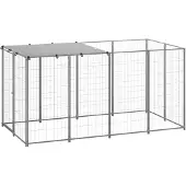 Super Merchant Hondenkennel 2,42 m² staal zilverkleurig