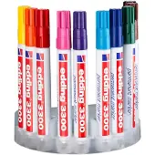 Edding 3300 Permanentmarker 100% Gerecycled Breed Beitelpunt 1 - 5 mm Kleurenassortiment Navulbaar Waterbestendig 10 Stuks