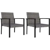 vidaXL Tuinstoelen 2 st poly rattan grijs