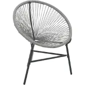 vidaXL Tuinmaanstoel poly rattan grijs