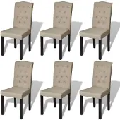 vidaXL Eetkamerstoelen antieke stijl stof beige 6 st online kopen