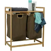 Ivol Bamboe wasmand met 2 vakken - Army green / Legergroen