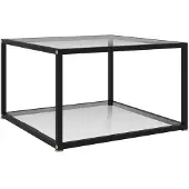 vidaXL Salontafel 60x60x35 cm gehard glas transparant