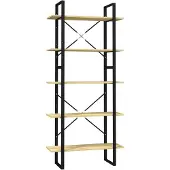 vidaXL Boekenkast met 5 schappen 80x30x175 cm massief grenenhout