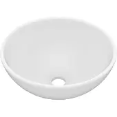 vidaXL Wastafel rond 32,5x14 cm keramiek matwit