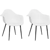 vidaXL Eetkamerstoelen 2 st PP wit