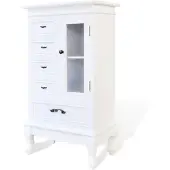 vidaXL Kast met 5 lades en 2 planken wit