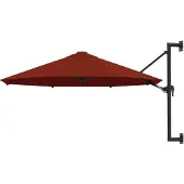 vidaXL Wandparasol met metalen paal 300 cm terracottakleurig