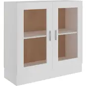 vidaXL Vitrinekast 82,5x30,5x80 cm bewerkt hout wit