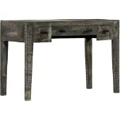 vidaXL Bureau, zwart, 110x50x75 cm, massief mangohout