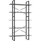 vidaXL Boekenkast met 5 schappen 100x30x175 cm bewerkt hout betongrijs