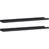 vidaXL Foto Planken MDF - Zwart, 80 x 9 x 3 cm, 2 stuks