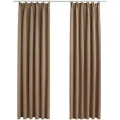 vidaXL Gordijnen verduisterend met haken 2 st 140x225 cm taupe