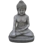 Stone Lite Tuinbeeld Boeddha Zittend M 27x20x40cm Grijs grijs Polyresin