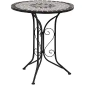 vidaXL Bistrotafel mozaïek 60 cm keramiek grijs