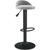 vidaXL Barkruk fluweel lichtgrijs
