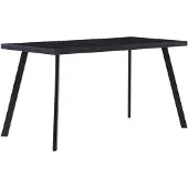 vidaXL Eettafel 140x70x75 cm gehard glas zwart