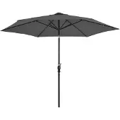 vidaXL Parasol met LED-verlichting en stalen paal 300 cm antraciet