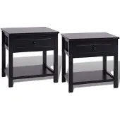vidaXL Nachtkastjes 2 st hout zwart