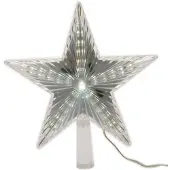 Lumineo Lichtgevende kerstboom piek 23 cm koel wit met knipperlichtfunctie - kerstboompieken
