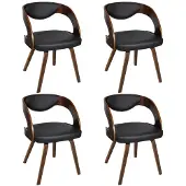 vidaXL Eetkamerstoelen Singapore kunstleer bruin 4 st online kopen