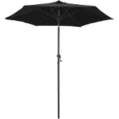vidaXL Parasol 200x224 cm aluminium zwart