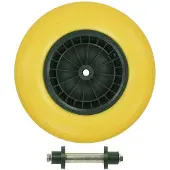 Pricenet Kruiwagenwiel As 20 Mm Pu/kunststof 16 Inch Geel/zwart