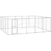 vidaXL Hondenkennel 24,2 m² gegalvaniseerd staal
