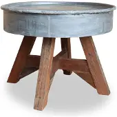 vidaXL Salontafel 60x45 cm gemengd gerecycled hout zilver