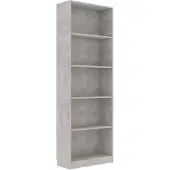 vidaXL Boekenkast met 5 schappen 60x24x175 cm bewerkt hout betongrijs