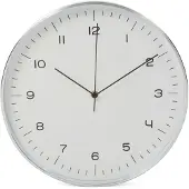 Perel Wandklok 30 cm wit en zilverkleurig