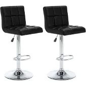 vidaXL Barstoelen 2 st kunstleer zwart