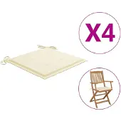 vidaXL Tuinstoelkussens 4 st 40x40x4 cm oxford stof crèmekleurig