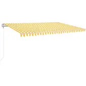vidaXL Luifel automatisch uittrekbaar 500x300 cm geel en wit
