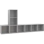 vidaXL 3-delige Tv-meubelset bewerkt hout betongrijs
