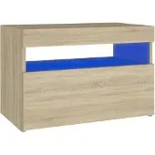 vidaXL Nachtkastje LED-verlichting 60x35x40 cm bewerkt hout sonoma eik