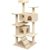 vidaXL Kattenkrabpaal met sisal krabpalen 125 cm beige