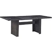 vidaXL Tuintafel 200x100x74 cm glas en poly rattan zwart