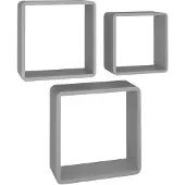 vidaXL Wandschappen kubus 3 st MDF grijs