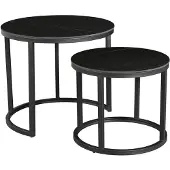 Dimehouse Salontafel set van 2 Paige marmer zwart rond