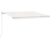 vidaXL Luifel handmatig uittrekbaar met LED 450x300 cm crèmekleurig