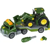 John Deere Toys John Deere transportwagen met trekker - 1:24 - incl. licht- en geluidseffecten - groen geel