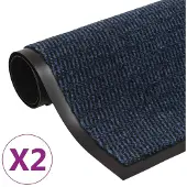 vidaXL Droogloopmatten 2 st rechthoekig getuft 120x180 cm blauw
