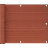 vidaXL Balkonscherm 75x600 cm HDPE terracottakleurig