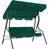 vidaXL Hollywood schommelstoel, groen, 170x110x153 cm, met stoffen bekleding